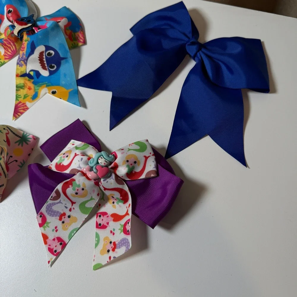 Kids‎ Hair Bow Set Baby Shark Flamingo Mermaid Theme Hair Accessories Pack